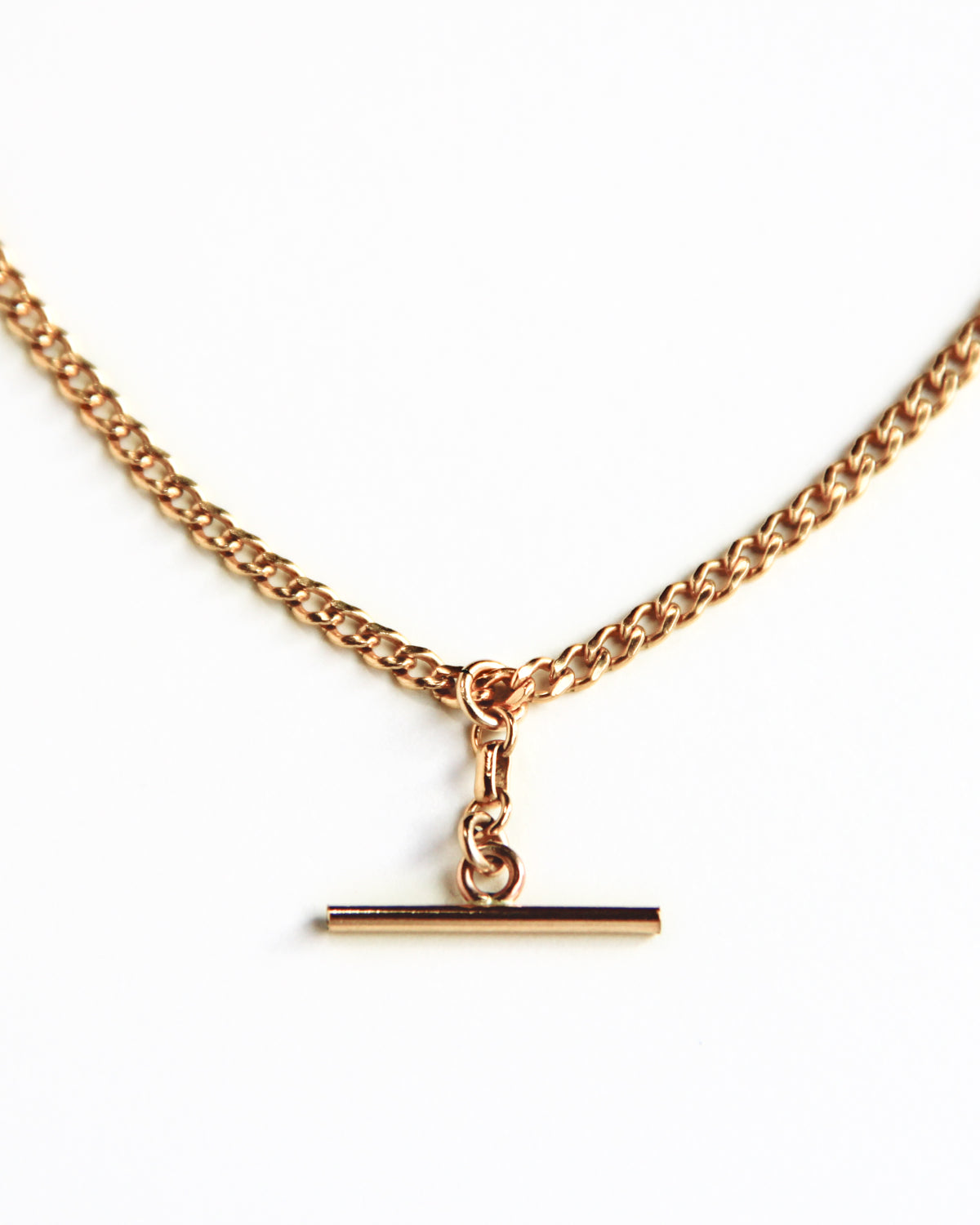 Gold-filled T-bar necklace / Gold T-bar necklace and gold hoops with pearl drops